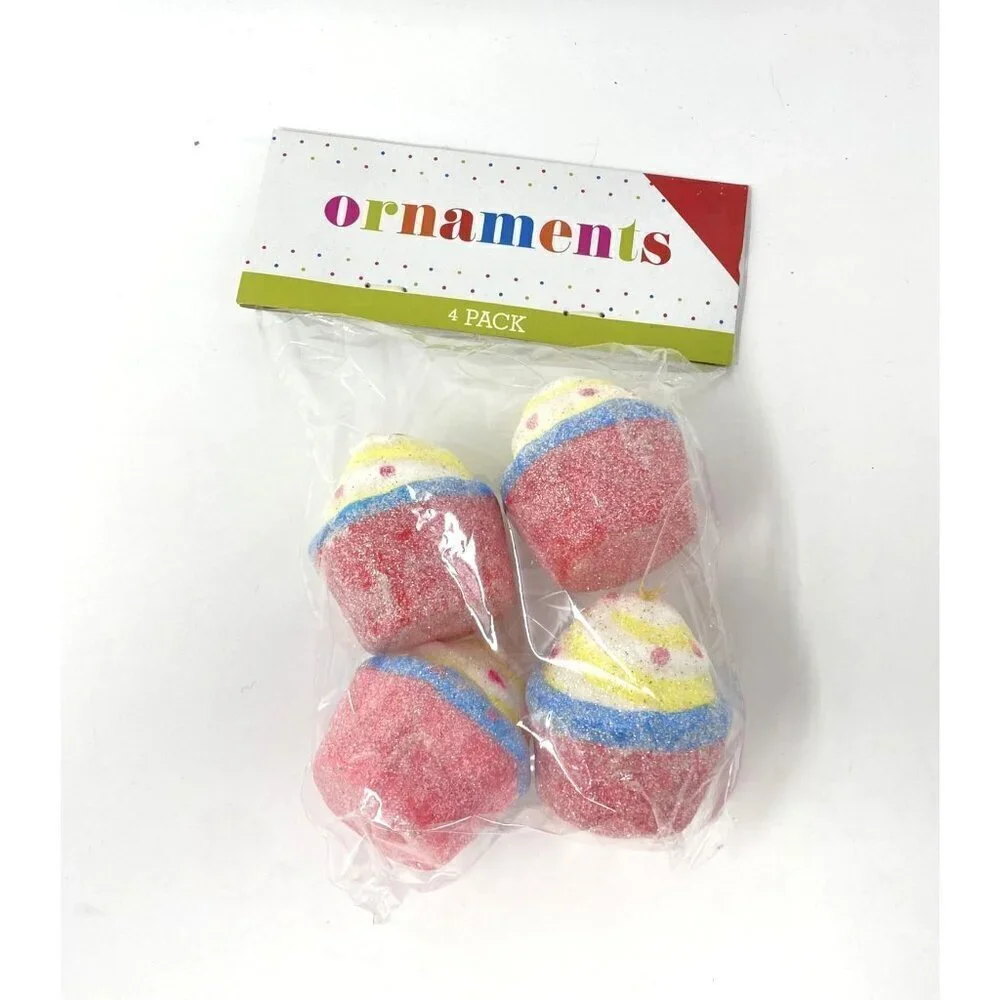 Target Frosted Glitter Cupcake Ornaments 4 Count Decor Christmas Tree